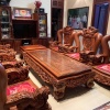 BỘ GHẾ PHÒNG KHÁCH GỖ GÕ ĐỎ CỘT 20 10 MÓN