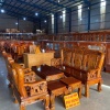 Bàn ghế phòng khách gỗ Tràm tay 10 (Quấn thư)