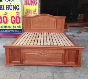 giường gỗ xoan đào gia lai nữ hoàng 1m6 x 2m