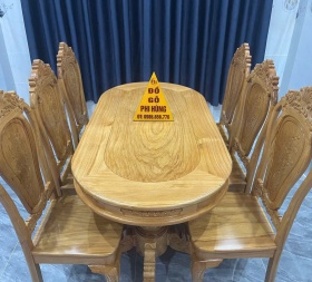 Bàn ăn gõ đỏ 6 ghế