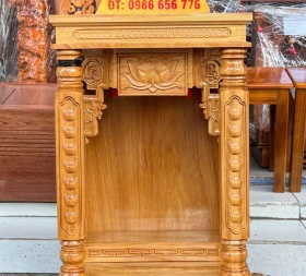 Bàn thờ ông địa gỗ Gõ đỏ 50cm (kim tiền)