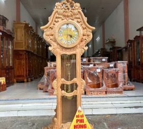 Đồng hồ cây gỗ Gõ đỏ (mẫu hoa hồng)