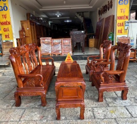 Bộ ghế phòng khách gỗ Hương Vân tay 10
