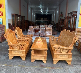Bàn ghế phòng khách gỗ gõ đỏ mẫu Thiên nga