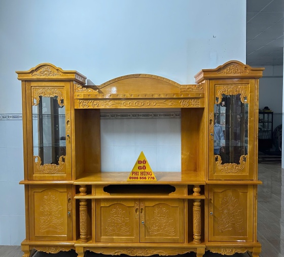 Kệ Tivi dàn kính gỗ Thao lao 2m2