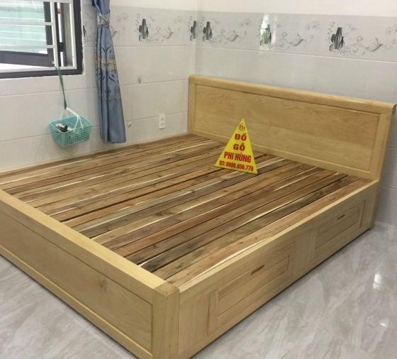 Giường ngăn kéo gỗ Sồi kiểu Nhật 1m6 x 2m