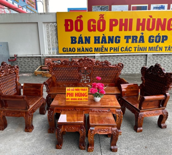 Bàn ghế phòng khách gỗ Tràm (Hoàng Gia)